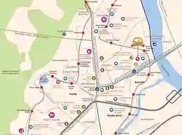 Dosti West County location map, Thane